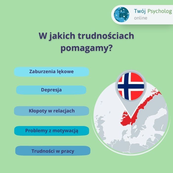 w jakich trudnościach pomoże polski psycholog w Norwegii